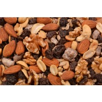 Deluxe Trail Mix - Raisins, Almonds, Peanuts (Roasted), Dates, Walnuts, Cashews and Sunflower Seeds-1 lb.