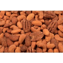 Zesty Nut Mix (Roasted/Salted) - Cashews, Natural Whole Almonds, Pecans, Blanched Whole Almonds, Zesty Seasoning-1 lb.