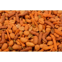 Cajun Mix (Roasted/Salted) - Hot-N-Spicy Peanuts, Pumpkin Seeds, Hot Cajun Corn Sticks, & Cheddar Sticks.-1 lb.