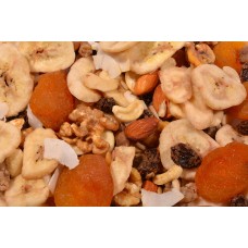 California Trail Mix - Apricots, Almonds, Cashew Splits, Dates, Raisins, Banana Chips, Sunflower Seeds, Walnuts, and Coconut-1 lb.