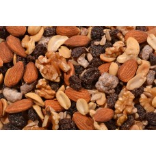Deluxe Trail Mix - Raisins, Almonds, Peanuts (Roasted), Dates, Walnuts, Cashews and Sunflower Seeds-1 lb.