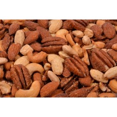 Texas Deluxe Nut Mix (Roasted/Salted) - Cashews, Natural Whole Almonds, Pecans, Blanched Whole Almonds-1 lb.